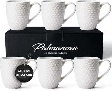 Набір чашок для кави MIAMIO 6x400 мл Palmanova White