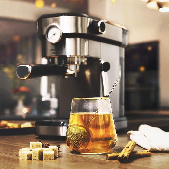 Еспресо-машина Cecotec Cafelizzia 790 Steel Pro, 1350Вт, 20 бар, термоблок, манометр, автоматичний режим, для еспресо та капучино, 1,2 л, нержавіюча сталь