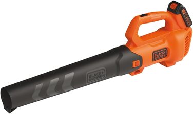 Акумуляторний повітродув Black+Decker BCBL200L 18В, 2.0Аг, 145 км/год, 577 м³/год, з лопаткою для листя, для терас, доріжок, саду, з акумулятором та зарядним