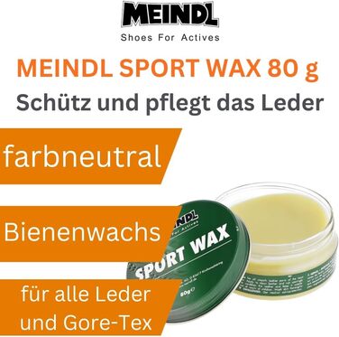 Meindl набір для догляду за шкіряним взуттям: Sportwax, просочення, щітка для шкіри, засоби для захисту та очищення взуття з натуральної шкіри