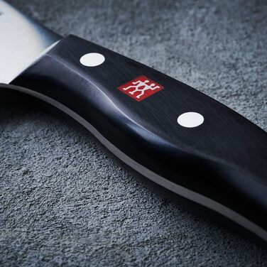 Керамічний мусат ZWILLING 23 см з чорної ручкою та кухонний ніж ZWILLING 20 см з широким лезом, чорний/сріблястий