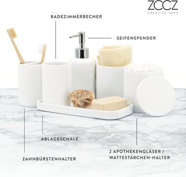 ZCCZ Набір аксесуарів для ванної 4 предмети, чорний, із дозатором для мила, тримачем для зубних щіток, склянкою та лотком-органайзером для туалетного столика, декоративний органайзер для робочої поверхні (новий дизайн)