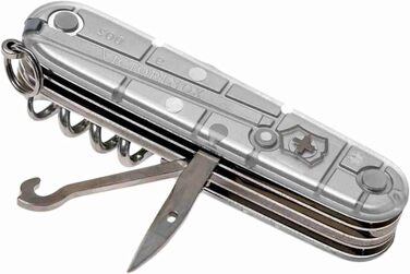 Швейцарський ніж Victorinox Huntsman, 15 функцій, мультитул, сріблястий прозорий, лезо, штопор, відкривачка