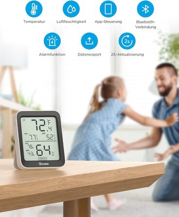 Govee цифровий термометр-гігрометр з LCD, з APP, тривога, для теплиці, винного погребу, 3 шт