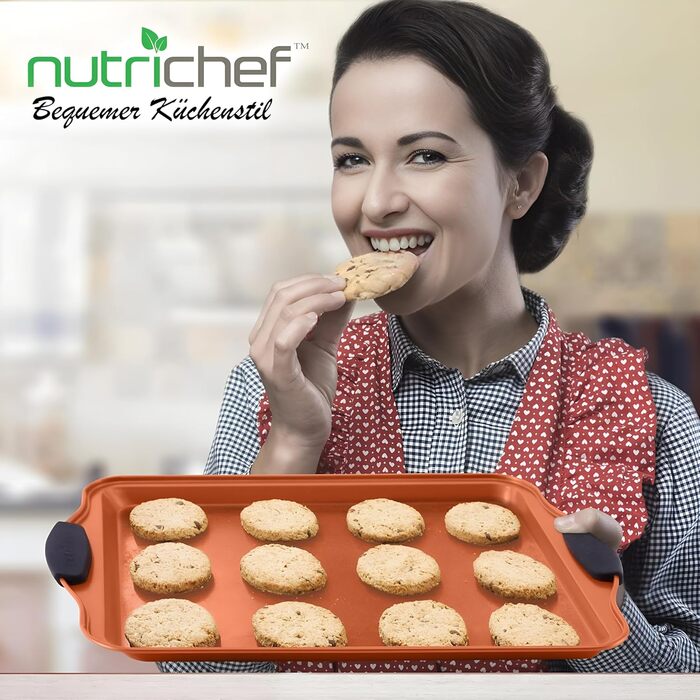 Набір з 5 антипригарних дека NutriChef для духовки, стійкі до подряпин і миття в посудомийній машині, для випічки хліба, печива та тортів, компактно складаються