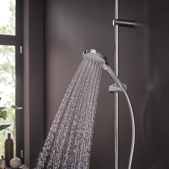 Душова лійка hansgrohe Croma Select E, 9 л/хв, 3 режими, квадратна 110x110 мм, антивапняна, біло-хром, економна (EcoSmart)