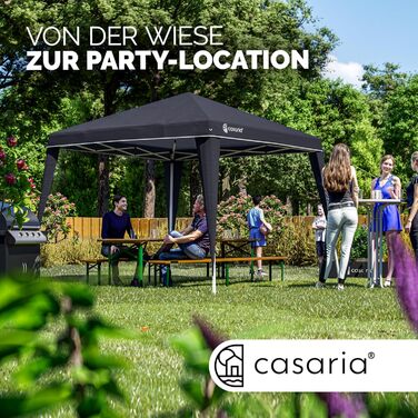 Павільйон CASARIA Capri 3x3 м складаний, водонепроникний, зимостійкий, UV 50+, з сумкою, для саду, кемпінгу, вечірок, антрацит