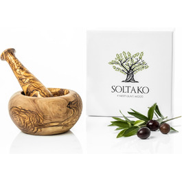 Ступка з товкачем SOLTAKO The Sicilian Mortar, 12 см, для спецій, дерев'яна