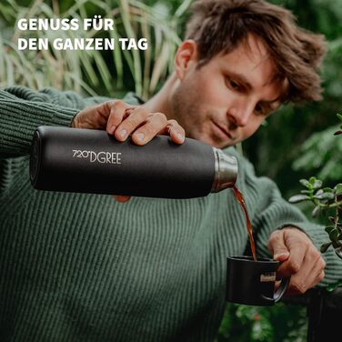 Термос 720°DGREE Follow 1 л з чашкою, нержавіюча сталь, герметичний, BPA-free, зберігає тепло 12 годин, холод 24 години, для кави, чаю, роботи, школи, подорожей