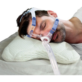 Ортопедична подушка для сну Traumreiter CPAP з пам’яттю форми, для бокового сну, середньої та жорсткої жорсткості, для всіх CPAP-масок, проти апное
