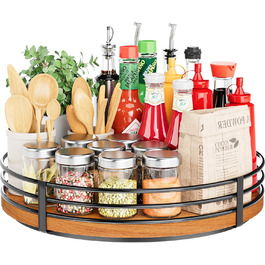 Обертальна підставка Lazy Susan з дерева для кухні, шафи, спецій, столу, ванної, бару, декору