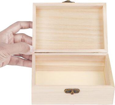 Набір дерев'яних скриньок BELLE VOUS, 6 шт, 14,8x10,2x6,3 см, з кришкою та замком, для декору, рукоділля та зберігання прикрас