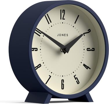 Настільний годинник JONES CLOCKS Venus, круглий, ретро дизайн, синій – для столу, полиці, каміна або тумби