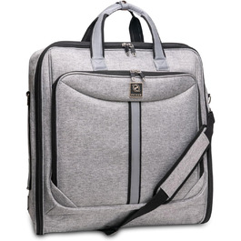 Дорожній чохол для костюмів Kleidersack Luxe Grijs на 3 костюми, з плечовим ременем та кишенями, ручна поклажа для подорожей і відряджень