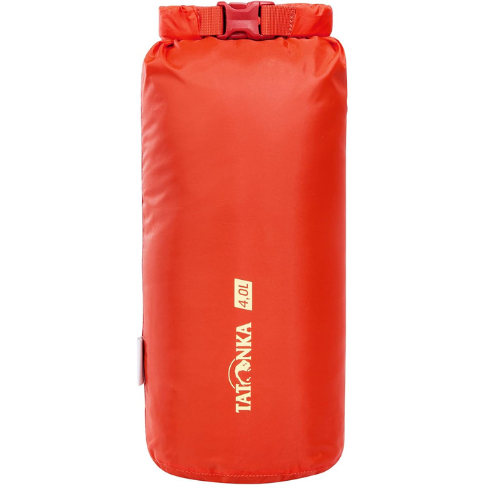 Водонепроникний мішок Tatonka Packsack Dry Sack 4 л, червоно-оранжевий, з клапаном-ролом, із переробленого поліестеру