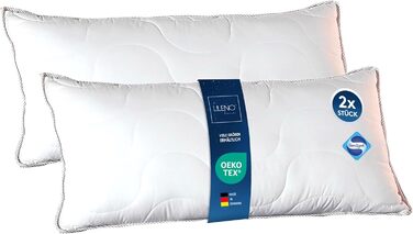 Подушка LILENO HOME 80x80 см, 2 шт — антиалергенна, для сну, придатна для прання до 95°C, антибактеріальна, для алергіків