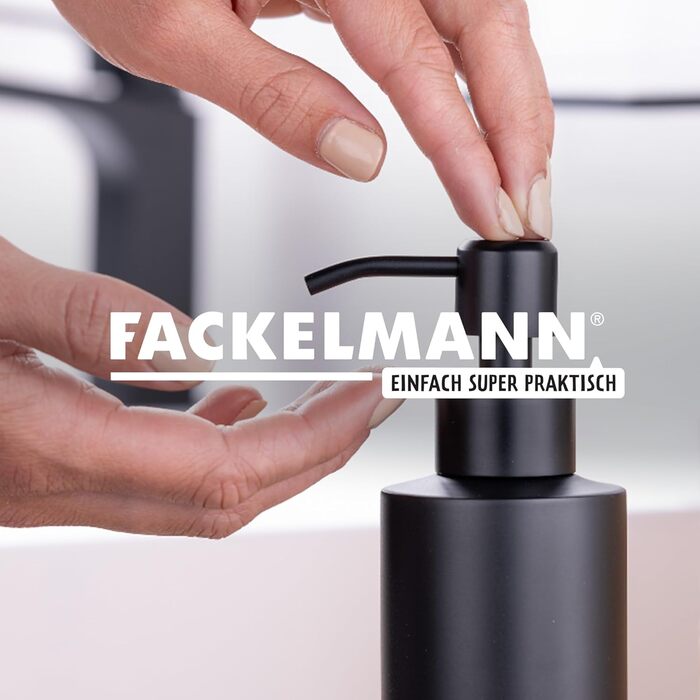 Дозатор для рідкого мила та тримач для зубних щіток Fackelmann Tecno, нержавіюча сталь, на 4 щітки, стакан для ополіскування, сріблястий матовий, набір 2 в 1 (дозатор чорний)