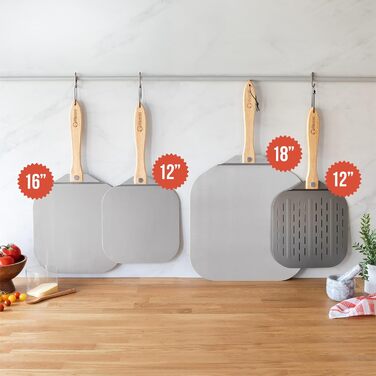 Набір для піци Chef Pomodoro: лопатка (30x36 см) і ніж (36 см) – професійний комплект для піци з преміум-матеріалів для дому та ресторану