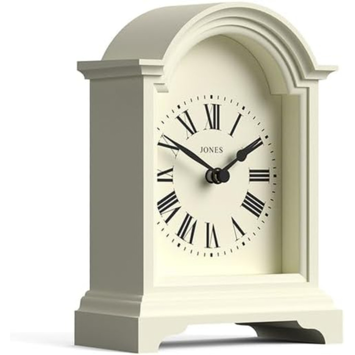 Настільний годинник JONES CLOCKS Bistro, класичний білий, арочний дизайн, для столу, полиці, тумбочки, стильний декор