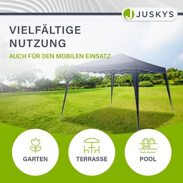 Складаний павільйон Juskys Vivara 3x3 м, регульований, UV50+, водовідштовхувальний, з сумкою, для саду, блакитний