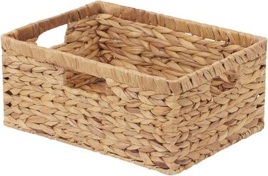 Кошик для зберігання StorageWorks із водяної гіацинти, прямокутний, 38×28×17 см, з подвійними ручками, натуральний плетений кошик для організації речей