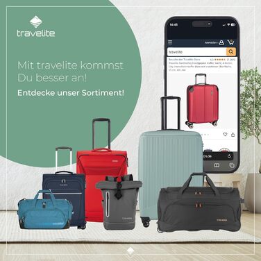 Жорсткий валізу Travelite City для ручної поклажі, 4 колеса, розширюваний, з функцією кріплення на валізу, міцна подряпостійка поверхня, 55 см, 40-45 л