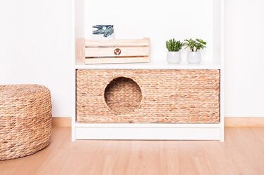 Кошик для котів з водяної гіацинти для стелажа Billy, котяча хатка 75x29x25 см, натуральний плетений будиночок для котів, кроликів, морських свинок