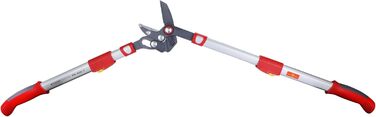 Секатор для гілок WOLF Garten Amboss Premium Plus POWER CUT, червоний/сірий, довжина 650-900 мм