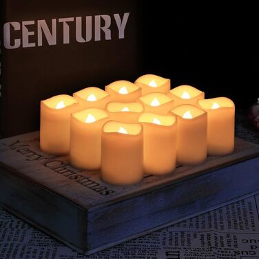 Свічки Monzana XL LED з таймером 2-8 годин, мерехтливим полум’ям, дистанційним керуванням, на батарейках, тепле біле світло, набір чайних свічок 4,5 см, з натурального воску, димовані, електричні
