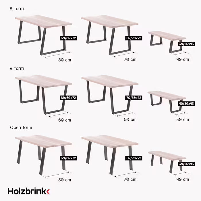 Ніжка столу HOLZBRINK металева біла трапеція 60/80x72см