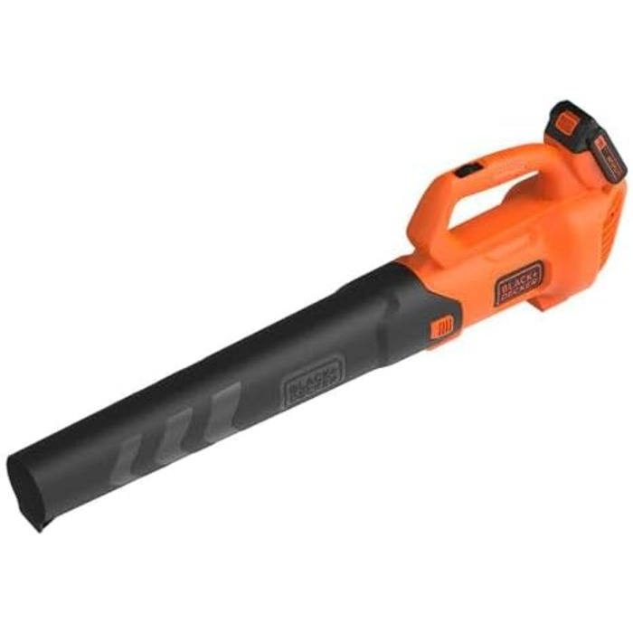 Акумуляторний повітродув Black+Decker BCBL200L 18В, 2.0Аг, 145 км/год, 577 м³/год, з лопаткою для листя, для терас, доріжок, саду, з акумулятором та зарядним