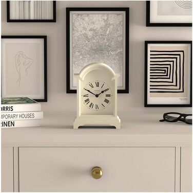 Настільний годинник JONES CLOCKS Bistro, класичний білий, арочний дизайн, для столу, полиці, тумбочки, стильний декор