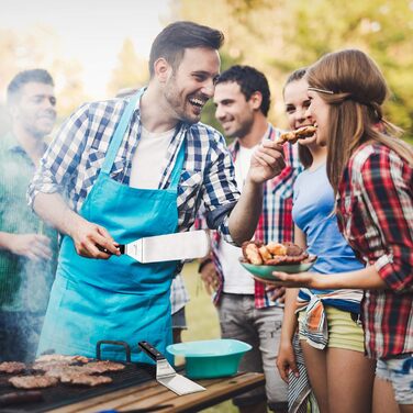 Ексклюзивний набір лопаток для гриля з нержавіючої сталі – BBQ набір преміум-класу для бургерів і м'яса, лопатка і підйомник для смаження, для дому та вулиці, з ручками з ABS-пластику