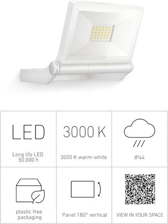 Світлодіодний вуличний прожектор Steinel XLED ONE 17,8 Вт, 2050 лм, білий, для подвір'я, саду, без датчика руху