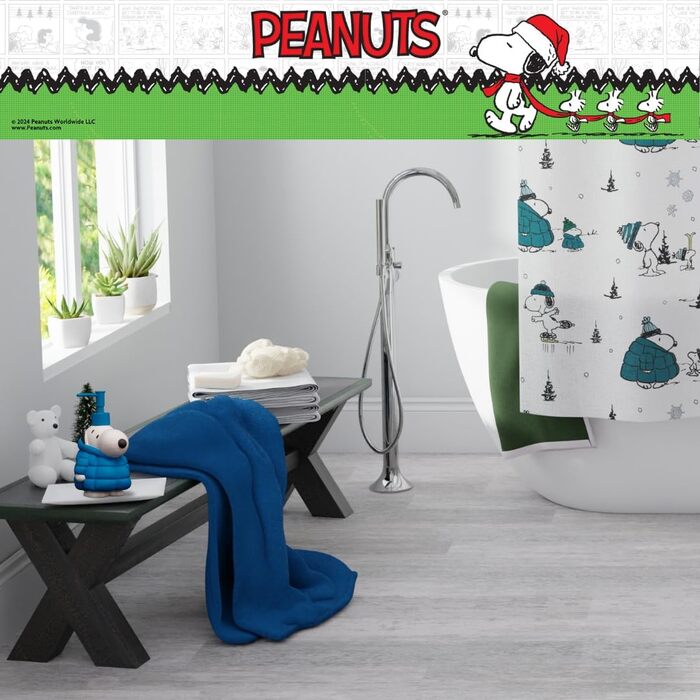 Диспенсер для мила/лосьйону Franco Peanuts Snoopy, 488 мл, офіційний, смола, для кухні та ванної, святковий дизайн Різдво