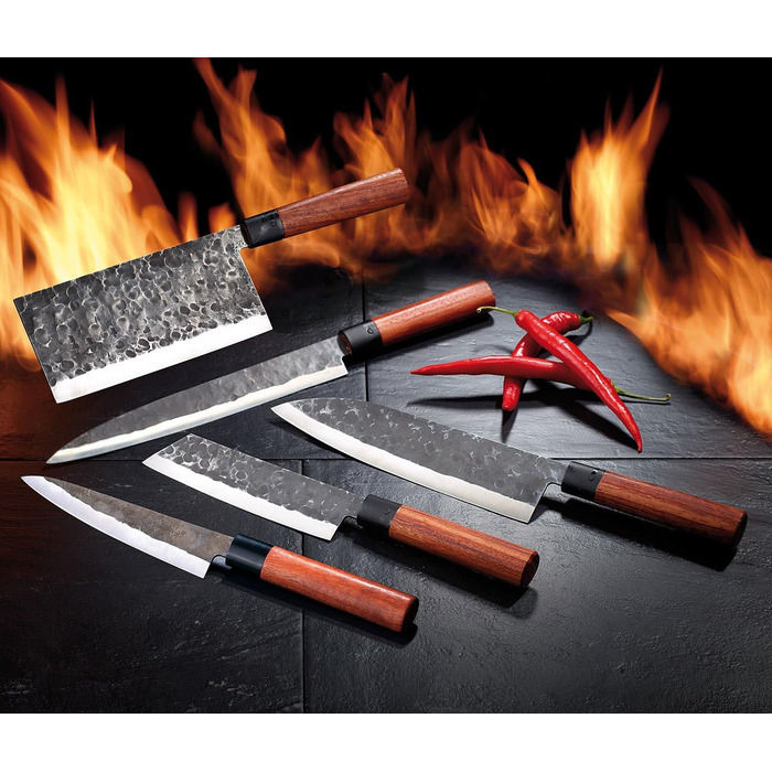 Santoku ніж TokioKitchenWare для кухні, ручна робота, дерев'яна ручка – кухонний ніж, подарунок