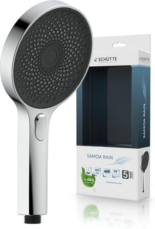 Душова лійка SCHÜTTE SAMOA RAIN з технологією м'якого струменя, 3 режими, 300 форсунок, антикальк, біла (хром)