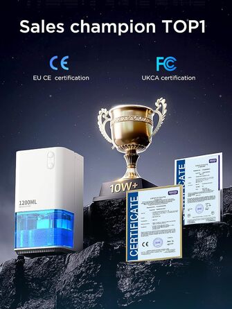 Електричний осушувач повітря EasyAcc 1200 мл – тихий портативний міні-девайс проти вологи з автоматикою та нічним світлом для офісу, спальні, ванної кімнати
