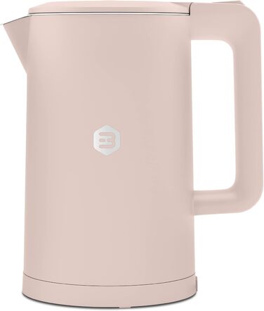 Електрочайник Balter WK-4 з нержавіючої сталі, 1,7 л, подвійна стінка, BPA Free, LED-підсвітка, компактний, тихий, чорний/рожевий