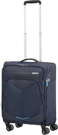 Валіза American Tourister Summerfunk синя, 79 см, 119 л, поліестер, на 4 колесах, розширювана, дорожня сумка для подорожей