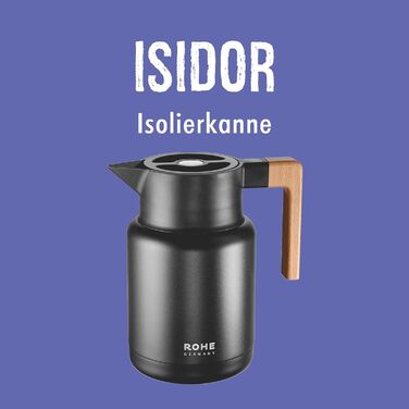 Термос-глечик Isidor 1,4 л з нержавіючої сталі, чорний
