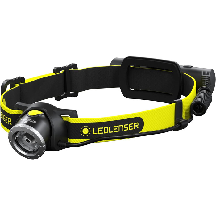 Налобний ліхтар Ledlenser iH8R 600 люмен, акумуляторний, з кріпленням на шолом, сумка, зарядка USB, для роботи в рукавичках