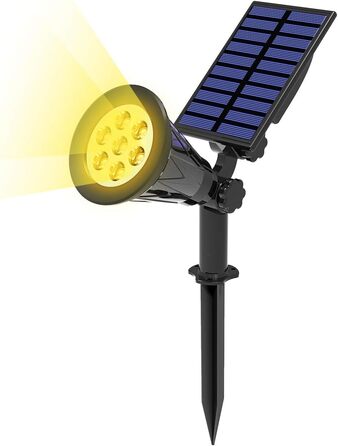 Світлодіодний садовий прожектор T-SUN на сонячних батареях, 2 шт., 4 LED, яскраве зовнішнє світло 6000K, 2 режими, для газону, доріжок, тераси, холодне біле