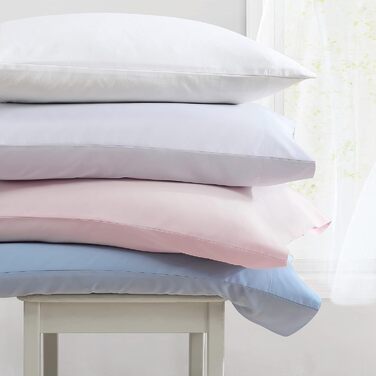 Комплект постільної білизни Laura Ashley для двоспального ліжка King Size, розкішна сатинова бавовна, щільність 800 ниток, білий, однотонний, м'який і гладкий текстиль для дому