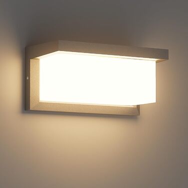 Klighten LED вуличний настінний світильник IP65, водонепроникний, 3000K, прямокутний, для дому, тераси, саду, антрацит