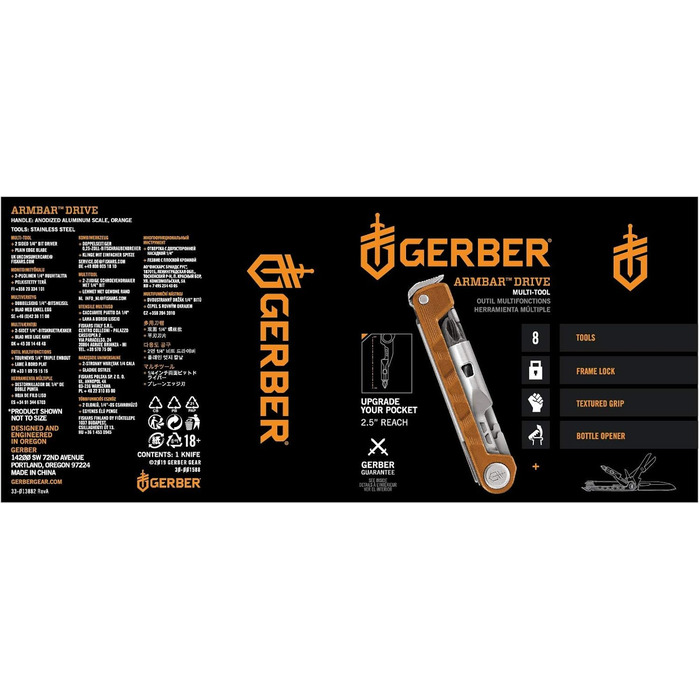 Ніж складаний Gerber Drive Orange, туристичний, помаранчевий
