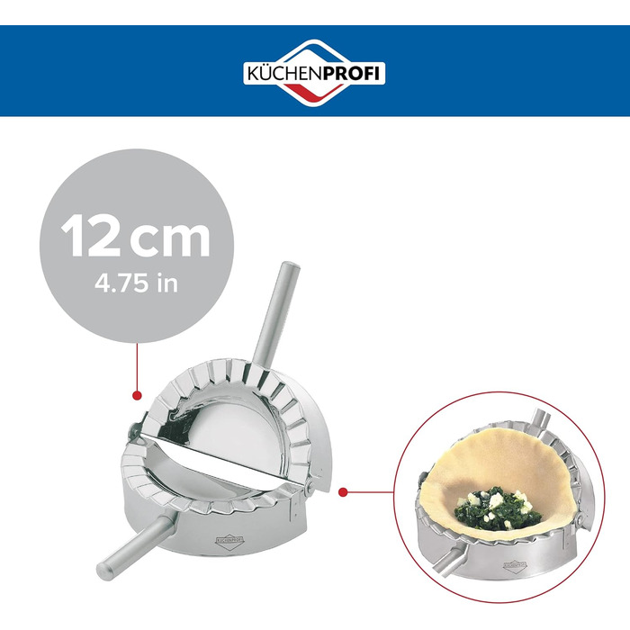 Форма для равіолі Küchenprofi PASTACASA MIDI, 12 см, нержавіюча сталь, підходить для посудомийної машини, для приготування равіолі, вареників, пельменів