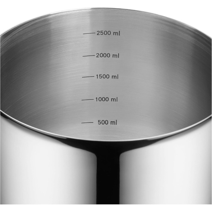 Миска для змішування з кришкою WMF Function Bowls 2,5 л, 18,5 см, полірована нержавіюча сталь Cromargan, з внутрішньою шкалою, для посудомийної машини