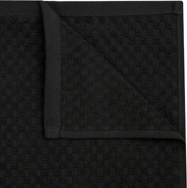Кухонні рушники Cotton Craft 12 шт, вафельне плетіння, 40,6×71,1 см, чорні, 420 г/м², 2-шарова бавовна, високої поглинаючої здатності, без ворсу