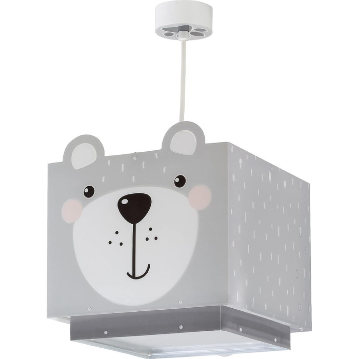 Підвісна дитяча лампа Little Teddy Bär, сіра, для дитячої кімнати, E27